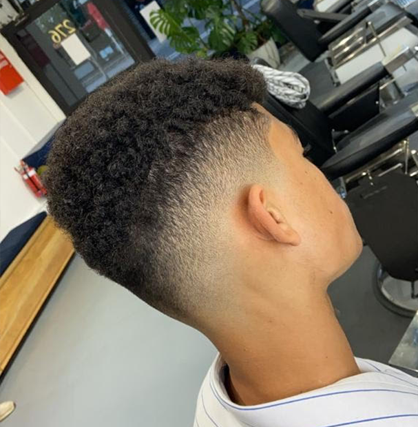 back and side photo of a mens fade